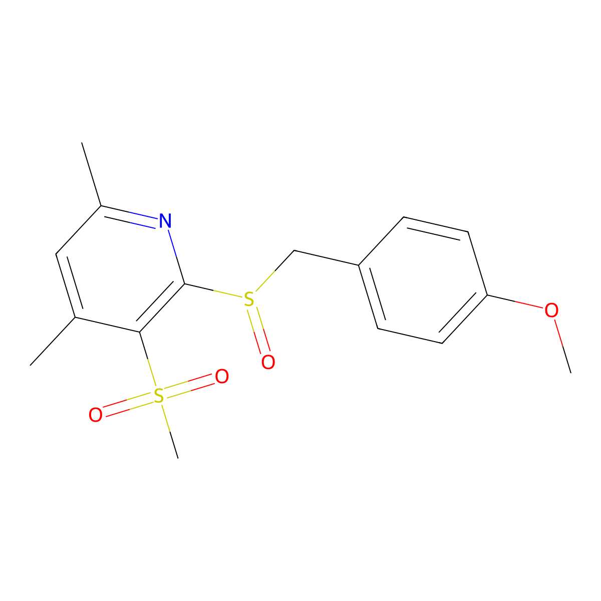 2-[(4-Methoxybenzyl)sulfinyl]-4,6-dimethyl-3-pyridinyl methyl sulfone molecular structure, CAS 339016-85-2