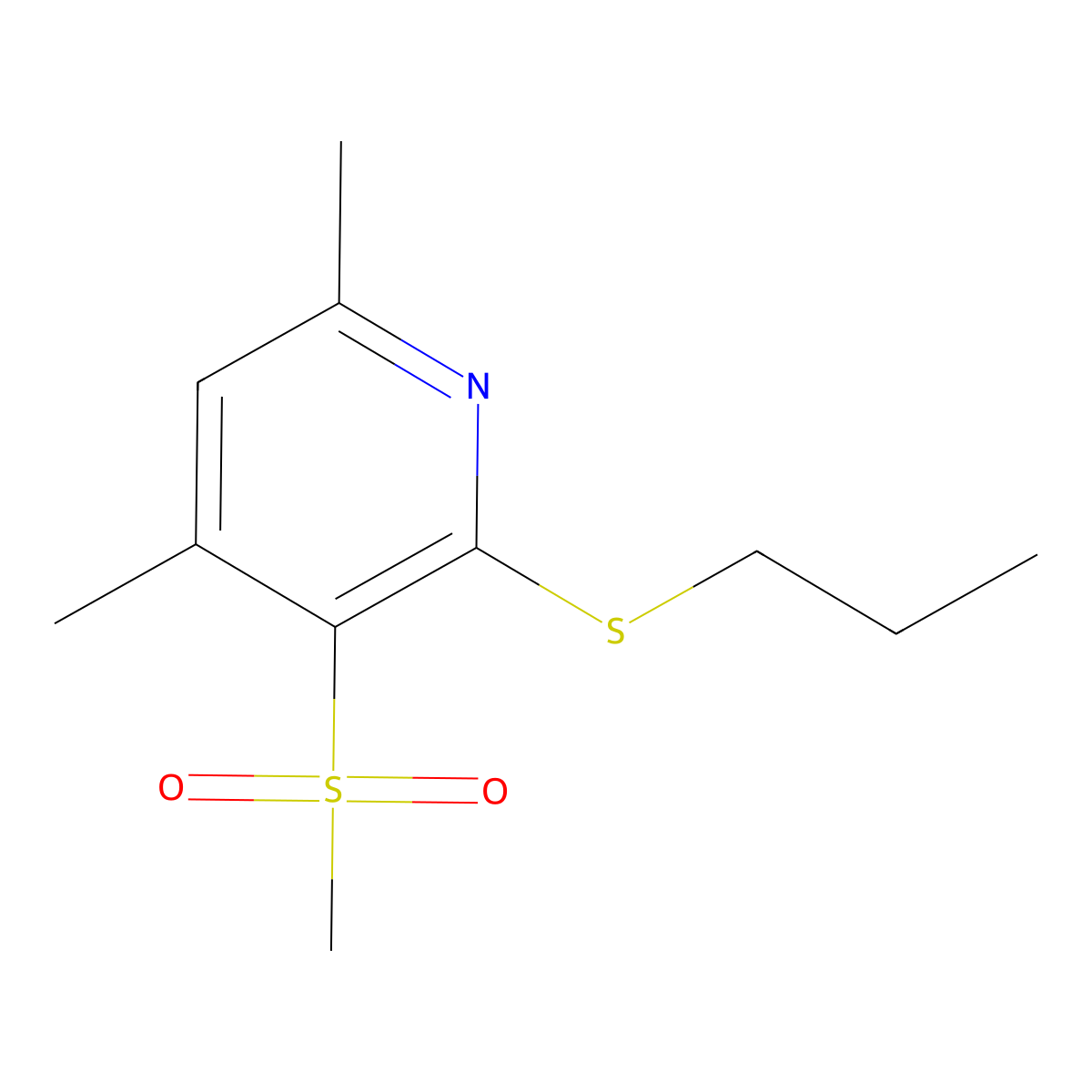 4,6-Dimethyl-3-(methylsulfonyl)-2-(propylsulfanyl)pyridine molecular structure, CAS 339016-88-5