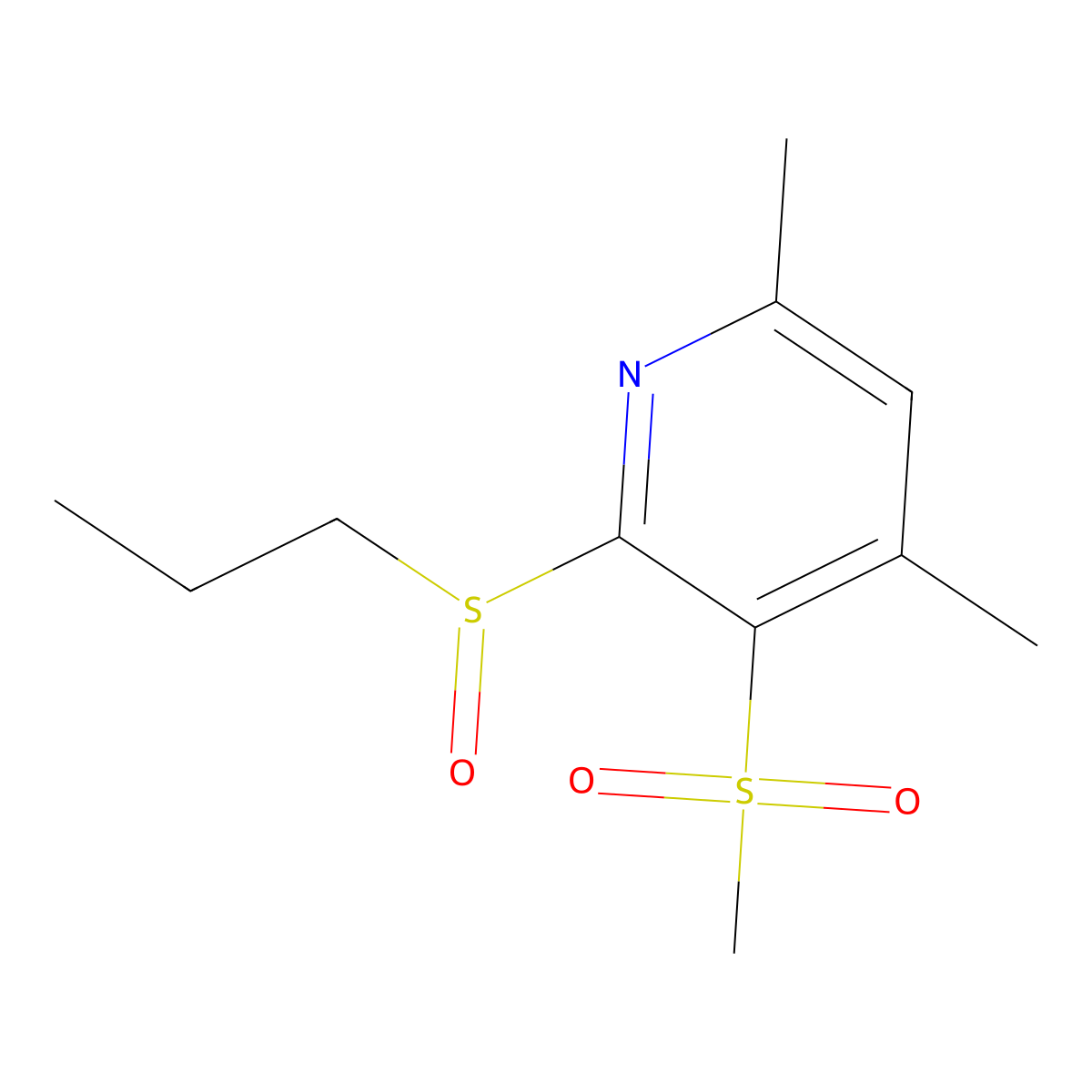 4,6-Dimethyl-3-(methylsulfonyl)-2-(propylsulfinyl)pyridine molecular structure, CAS 339016-89-6