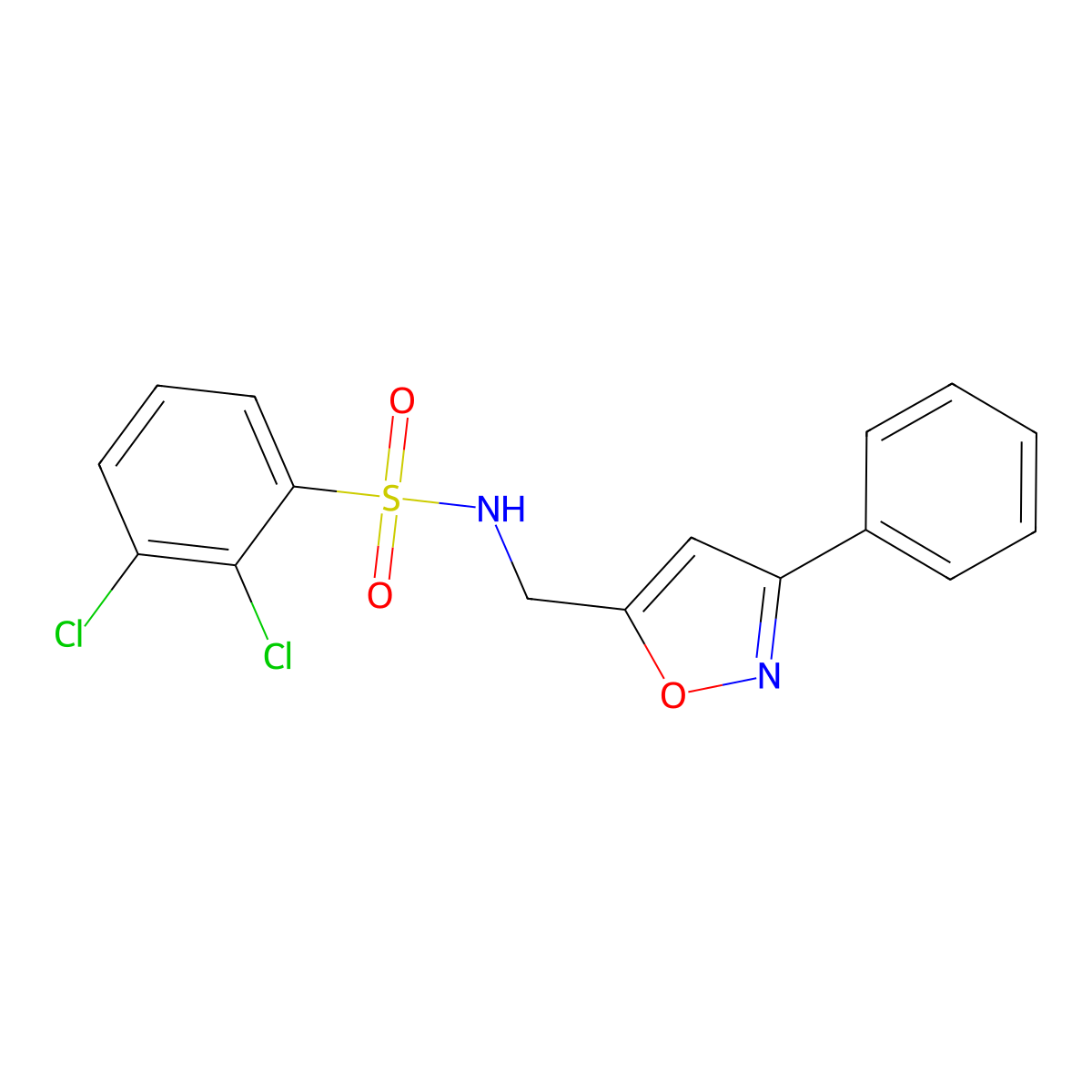 2,3-dichloro-N-[(3-phenyl-5-isoxazolyl)methyl]benzenesulfonamide molecular structure, CAS 339016-94-3