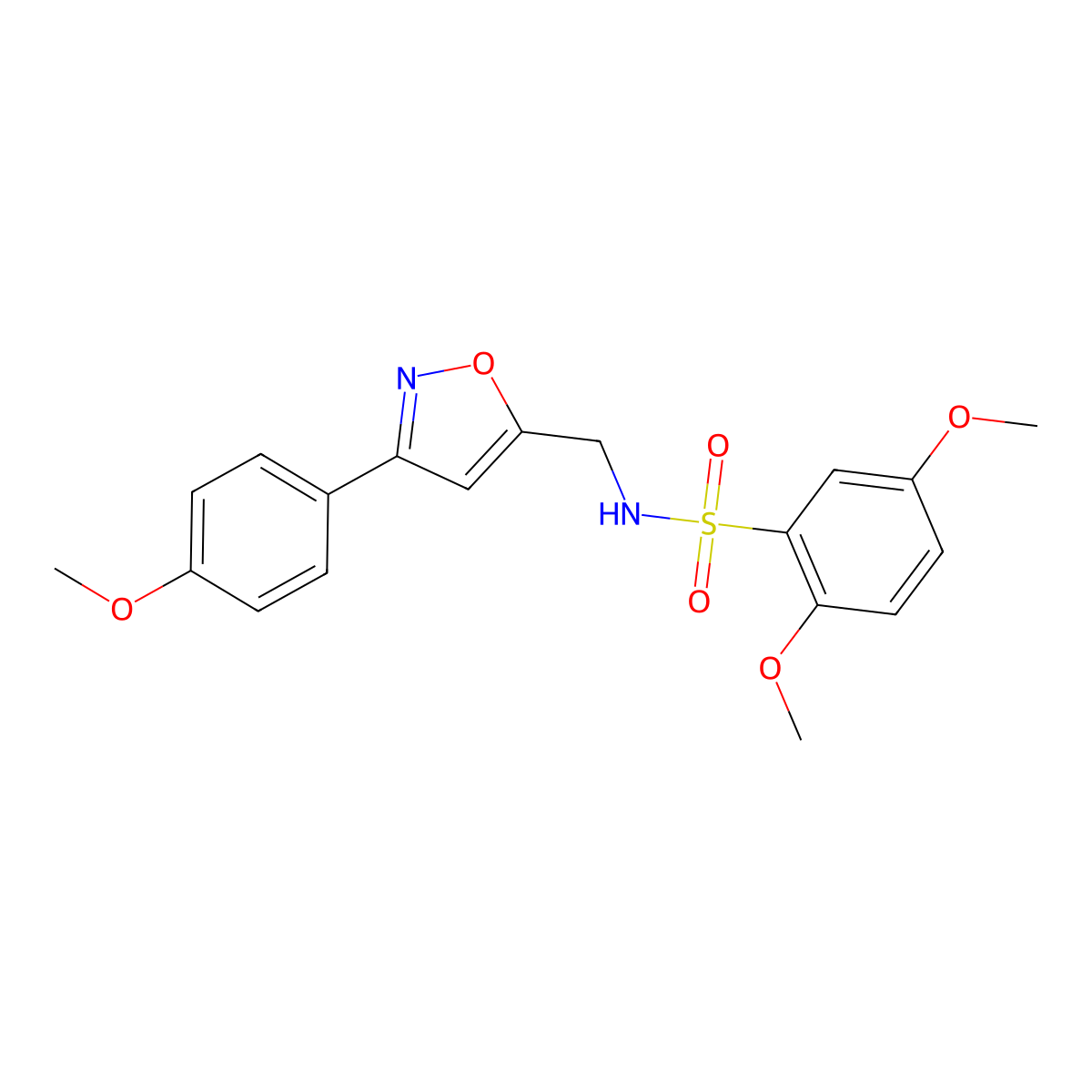 2,5-dimethoxy-N-{[3-(4-methoxyphenyl)-5-isoxazolyl]methyl}benzenesulfonamide molecular structure, CAS 339016-96-5