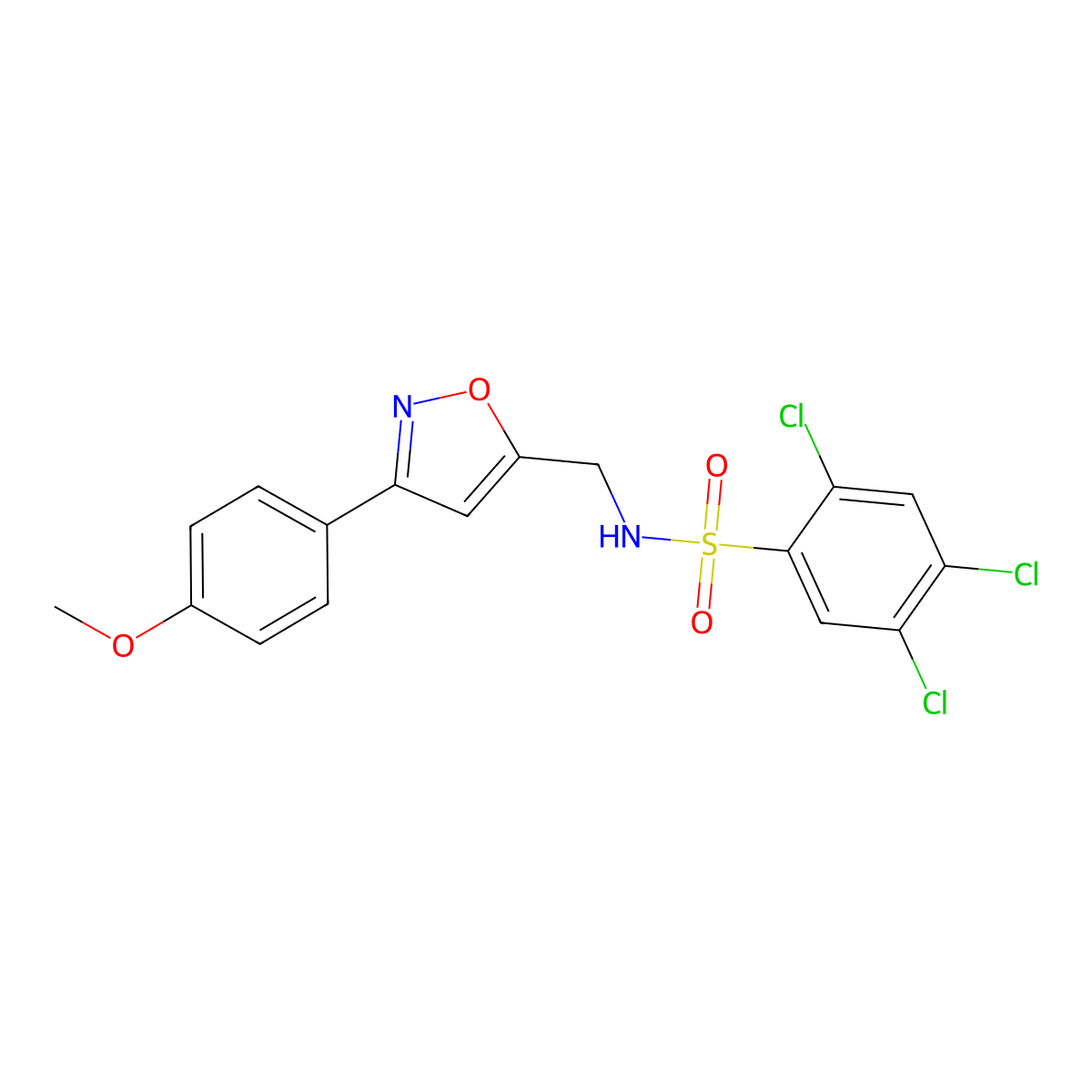 2,4,5-trichloro-N-{[3-(4-methoxyphenyl)-5-isoxazolyl]methyl}benzenesulfonamide molecular structure, CAS 339016-97-6