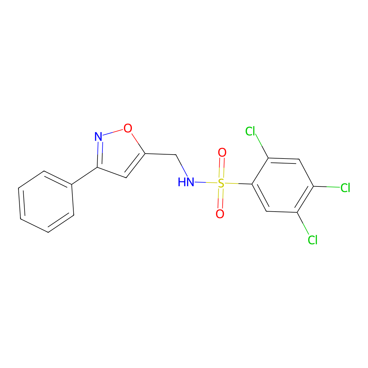 2,4,5-trichloro-N-[(3-phenyl-5-isoxazolyl)methyl]benzenesulfonamide molecular structure, CAS 339016-98-7