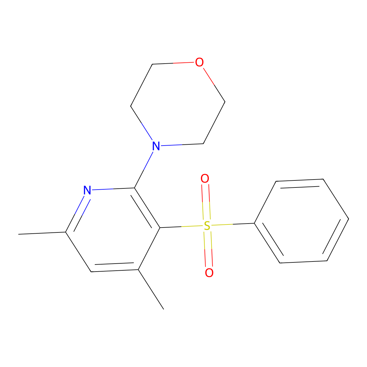 4-[3-(Benzenesulfonyl)-4,6-dimethylpyridin-2-yl]morpholine molecular structure, CAS 339017-01-5
