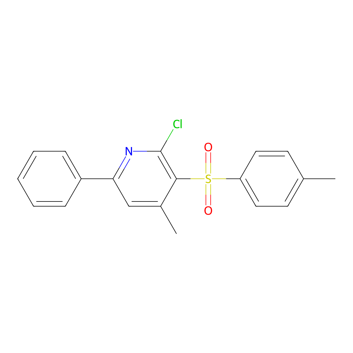 2-Chloro-4-methyl-3-[(4-methylphenyl)sulfonyl]-6-phenylpyridine molecular structure, CAS 339017-13-9