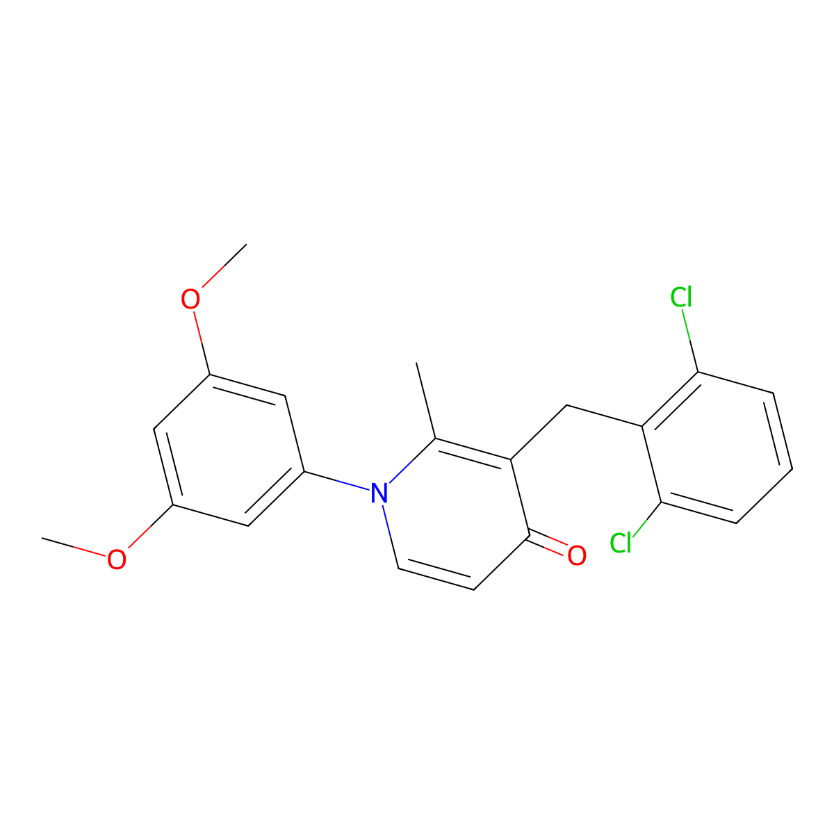 3-[(2,6-Dichlorophenyl)methyl]-1-(3,5-dimethoxyphenyl)-2-methylpyridin-4-one molecular structure, CAS 339017-20-8