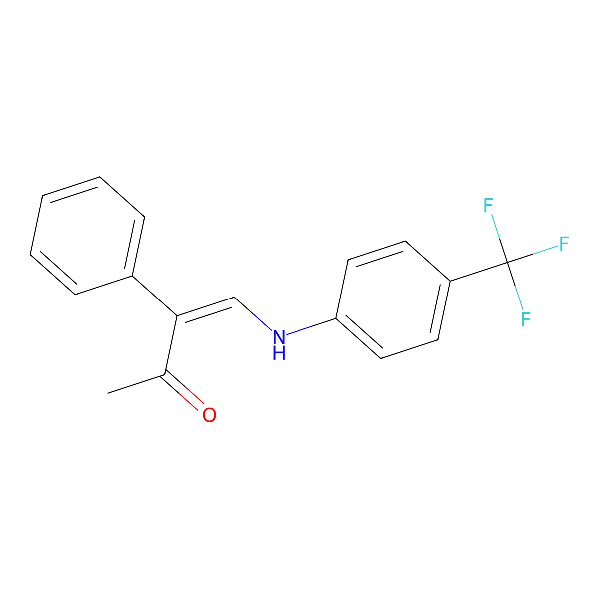 (Z)-3-phenyl-4-[4-(trifluoromethyl)anilino]but-3-en-2-one molecular structure, CAS 339017-24-2