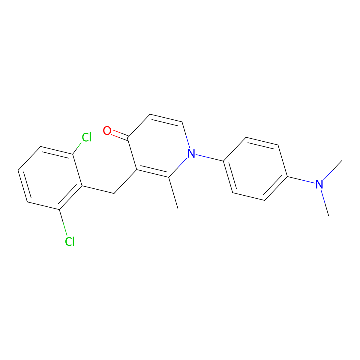 3-(2,6-dichlorobenzyl)-1-[4-(dimethylamino)phenyl]-2-methyl-4(1H)-pyridinone molecular structure, CAS 339017-31-1