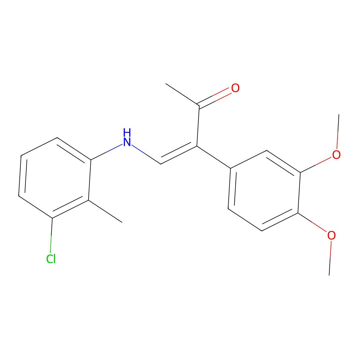4-(3-Chloro-2-methylanilino)-3-(3,4-dimethoxyphenyl)-3-buten-2-one molecular structure, CAS 339017-39-9