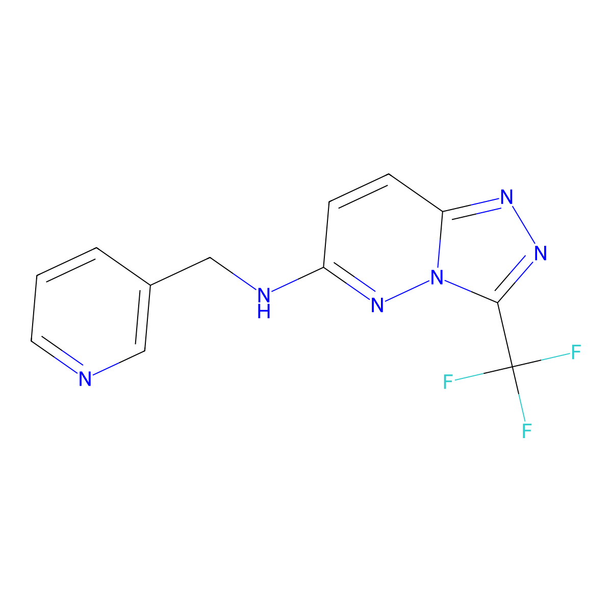 N-(3-pyridinylmethyl)-3-(trifluoromethyl)[1,2,4]triazolo[4,3-b]pyridazin-6-amine molecular structure, CAS 339017-43-5