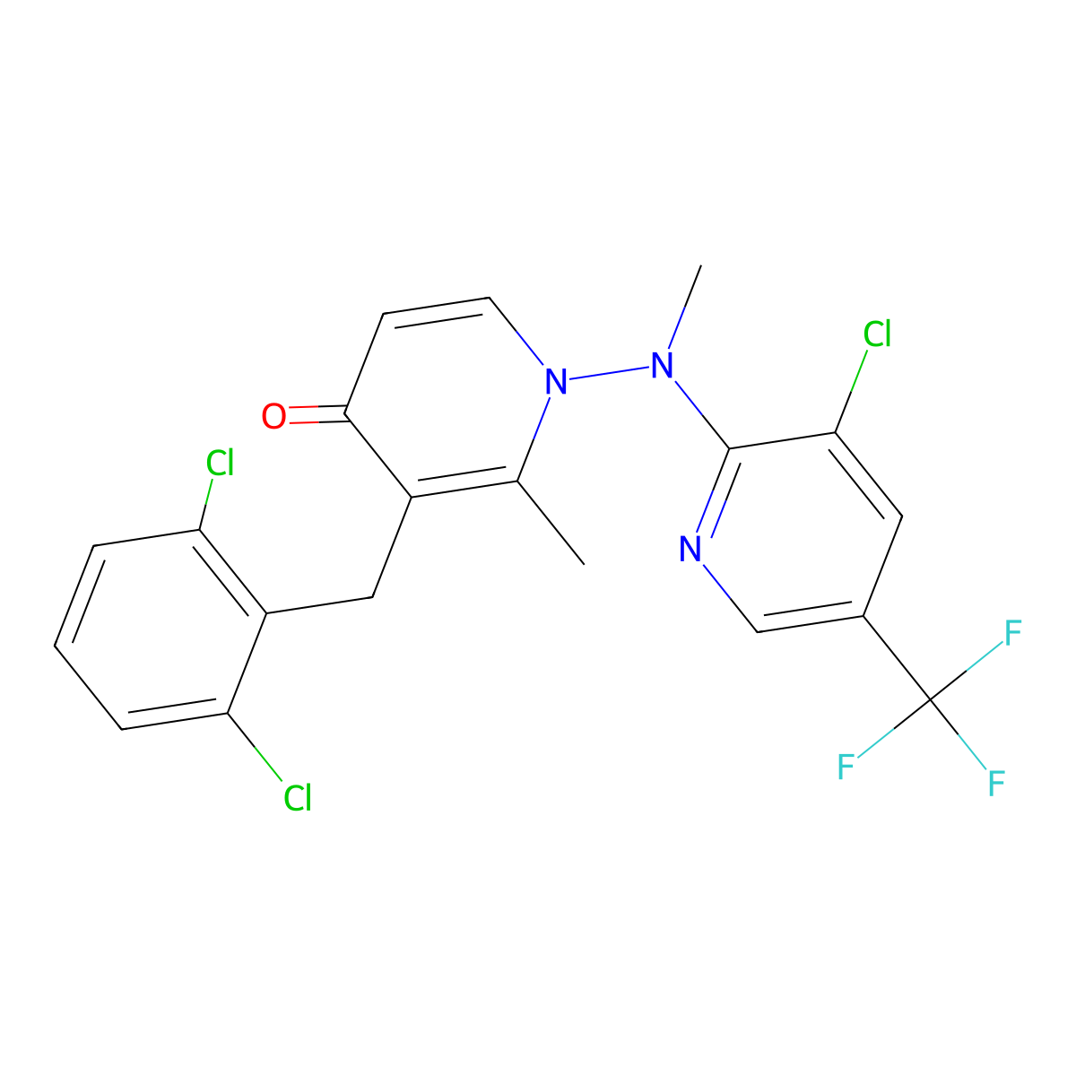 1-[[3-chloro-5-(trifluoromethyl)-2-pyridinyl](methyl)amino]-3-(2,6-dichlorobenzyl)-2-methyl-4(1H)-pyridinone molecular structure, CAS 339017-48-0