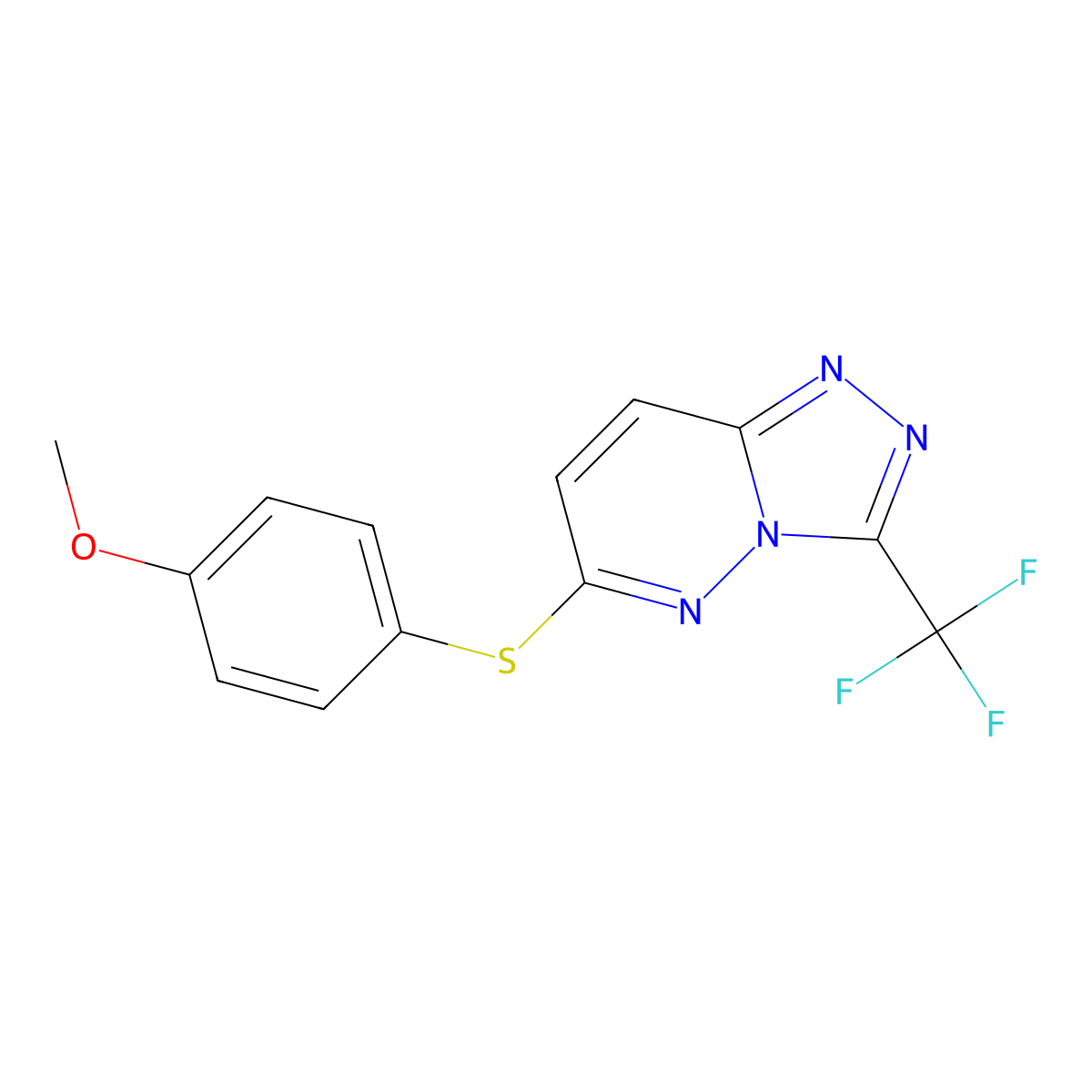 Methyl 4-{[3-(trifluoromethyl)[1,2,4]triazolo[4,3-b]pyridazin-6-yl]sulfanyl}phenyl ether molecular structure, CAS 339017-51-5