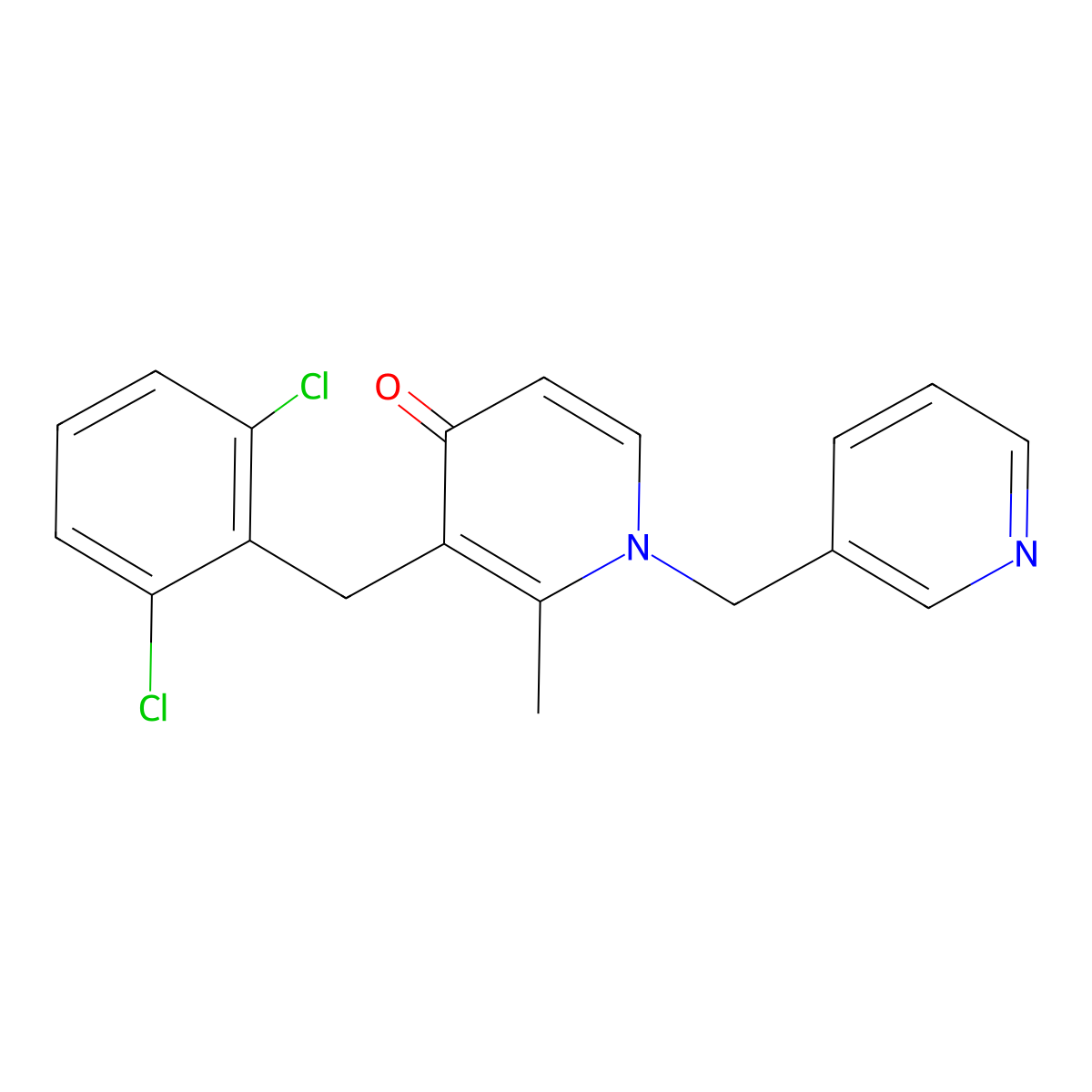 3-(2,6-dichlorobenzyl)-2-methyl-1-(3-pyridinylmethyl)-4(1H)-pyridinone molecular structure, CAS 339017-58-2