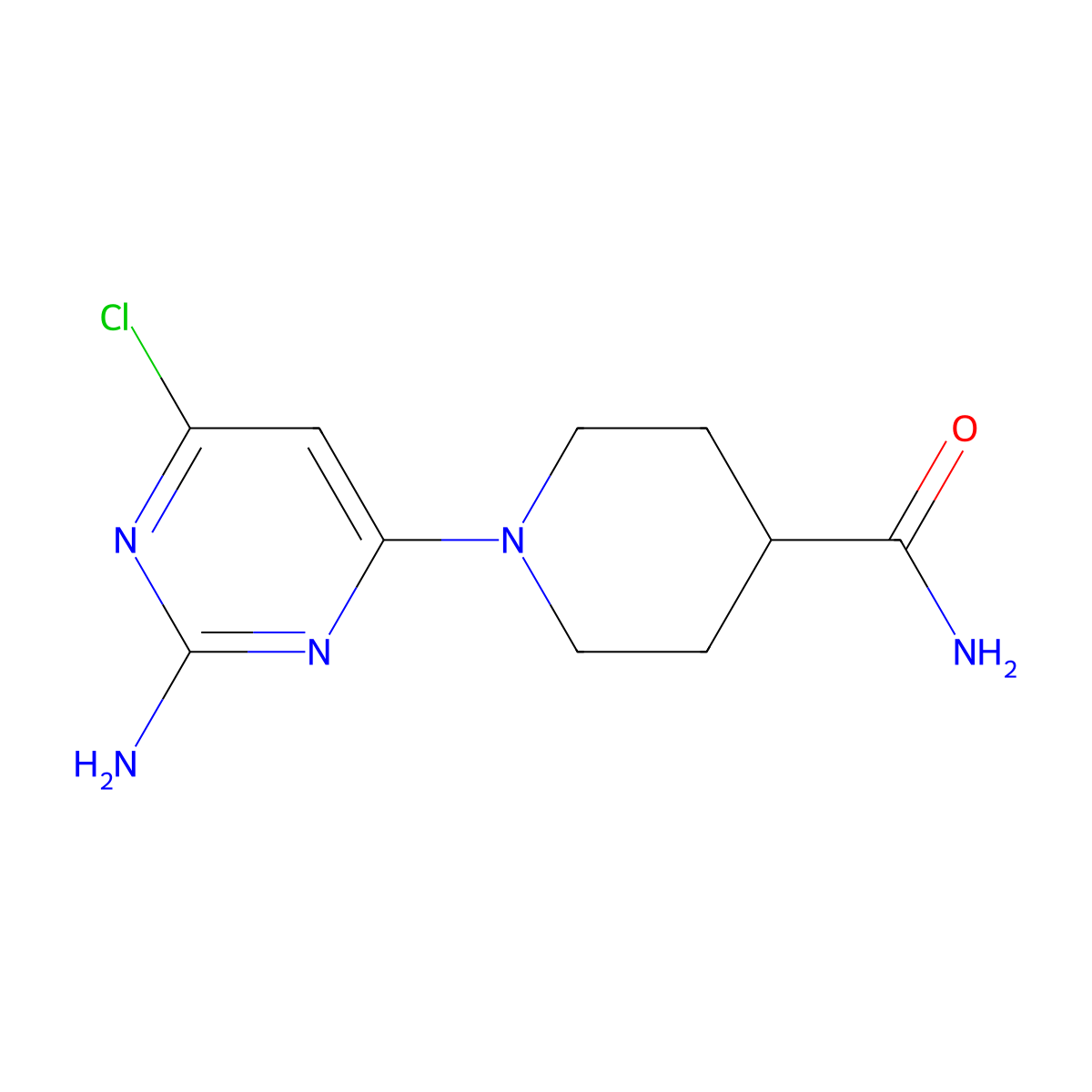 1-(2-Amino-6-chloro-4-pyrimidinyl)-4-piperidinecarboxamide molecular structure, CAS 339017-63-9