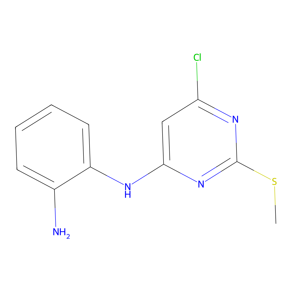 N~1~-[6-chloro-2-(methylsulfanyl)-4-pyrimidinyl]-1,2-benzenediamine molecular structure, CAS 339017-76-4