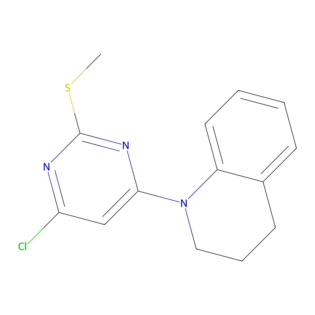 1-(6-Chloro-2-(methylsulfanyl)-4-pyrimidinyl)-1,2,3,4-tetrahydroquinoline molecular structure, CAS 339017-84-4