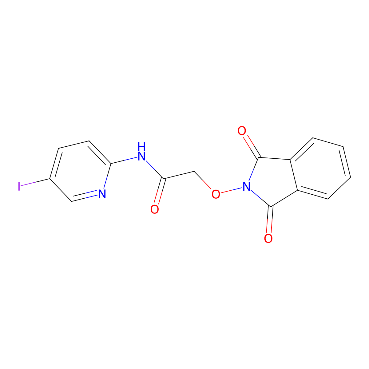 2-(1,3-dioxoisoindol-2-yl)oxy-N-(5-iodopyridin-2-yl)acetamide molecular structure, CAS 339018-00-7