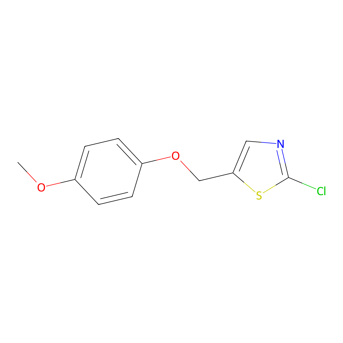 2-Chloro-5-[(4-methoxyphenoxy)methyl]-1,3-thiazole molecular structure, CAS 339018-20-1