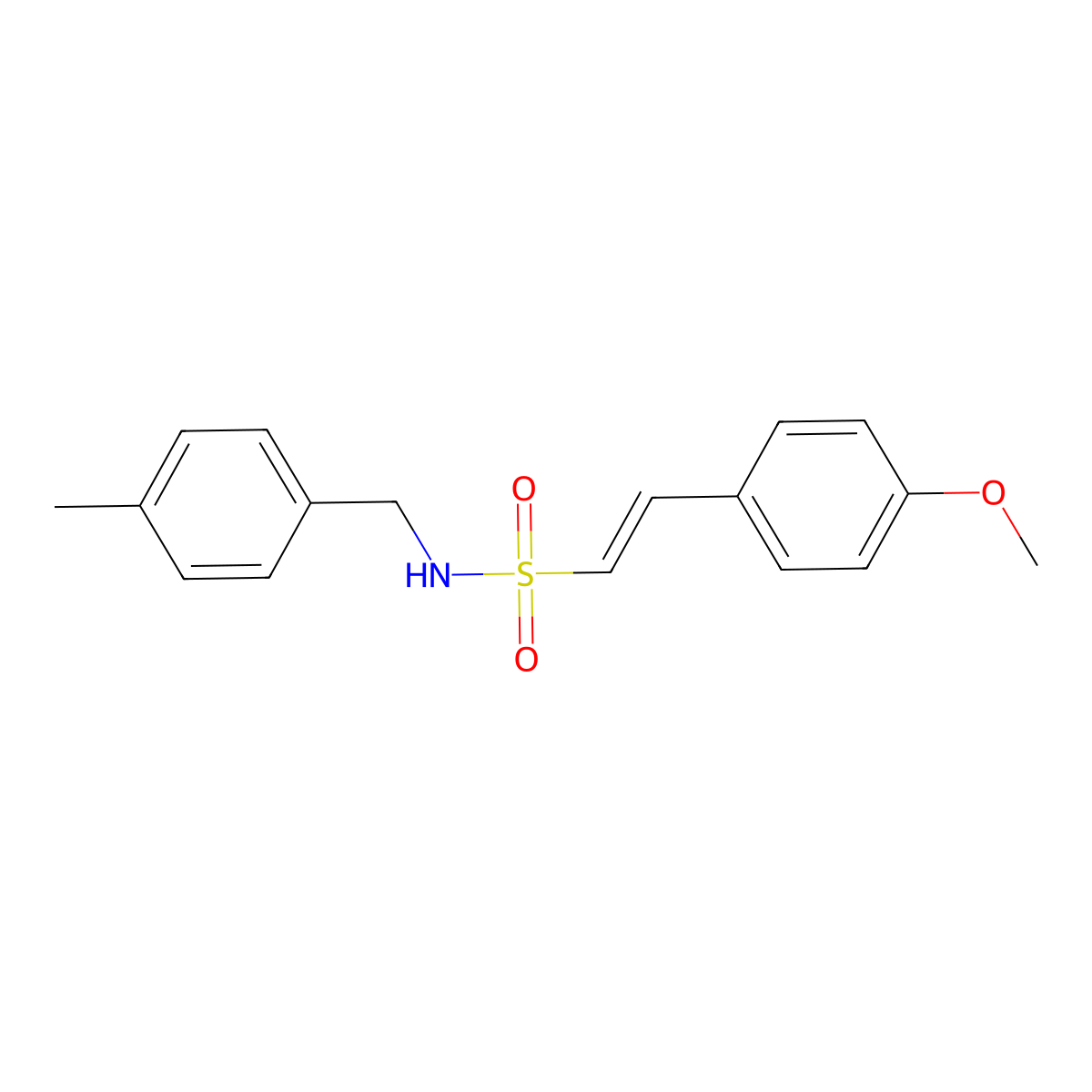 (E)-2-(4-methoxyphenyl)-N-[(4-methylphenyl)methyl]ethene-1-sulfonamide molecular structure, CAS 339018-21-2