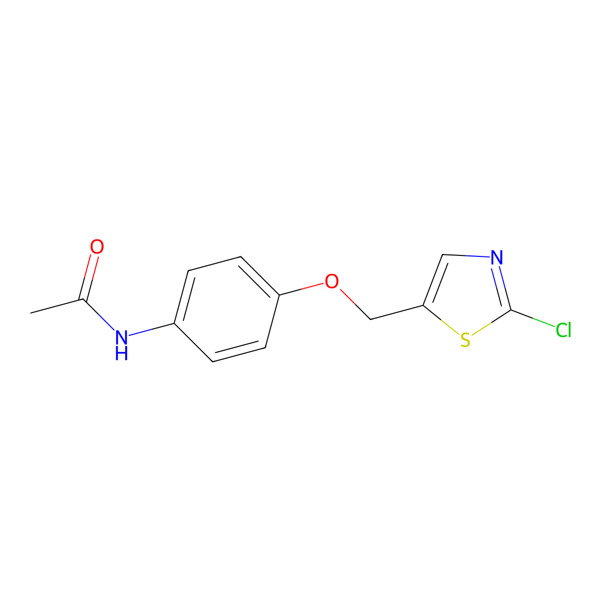 N-{4-[(2-chloro-1,3-thiazol-5-yl)methoxy]phenyl}acetamide molecular structure, CAS 339018-25-6