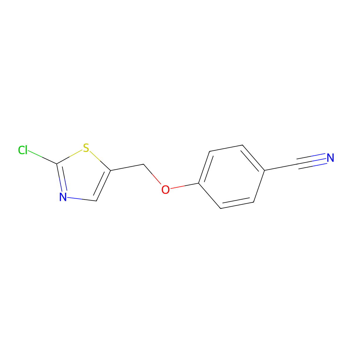 4-((2-Chlorothiazol-5-yl)methoxy)benzonitrile molecular structure, CAS 339018-30-3