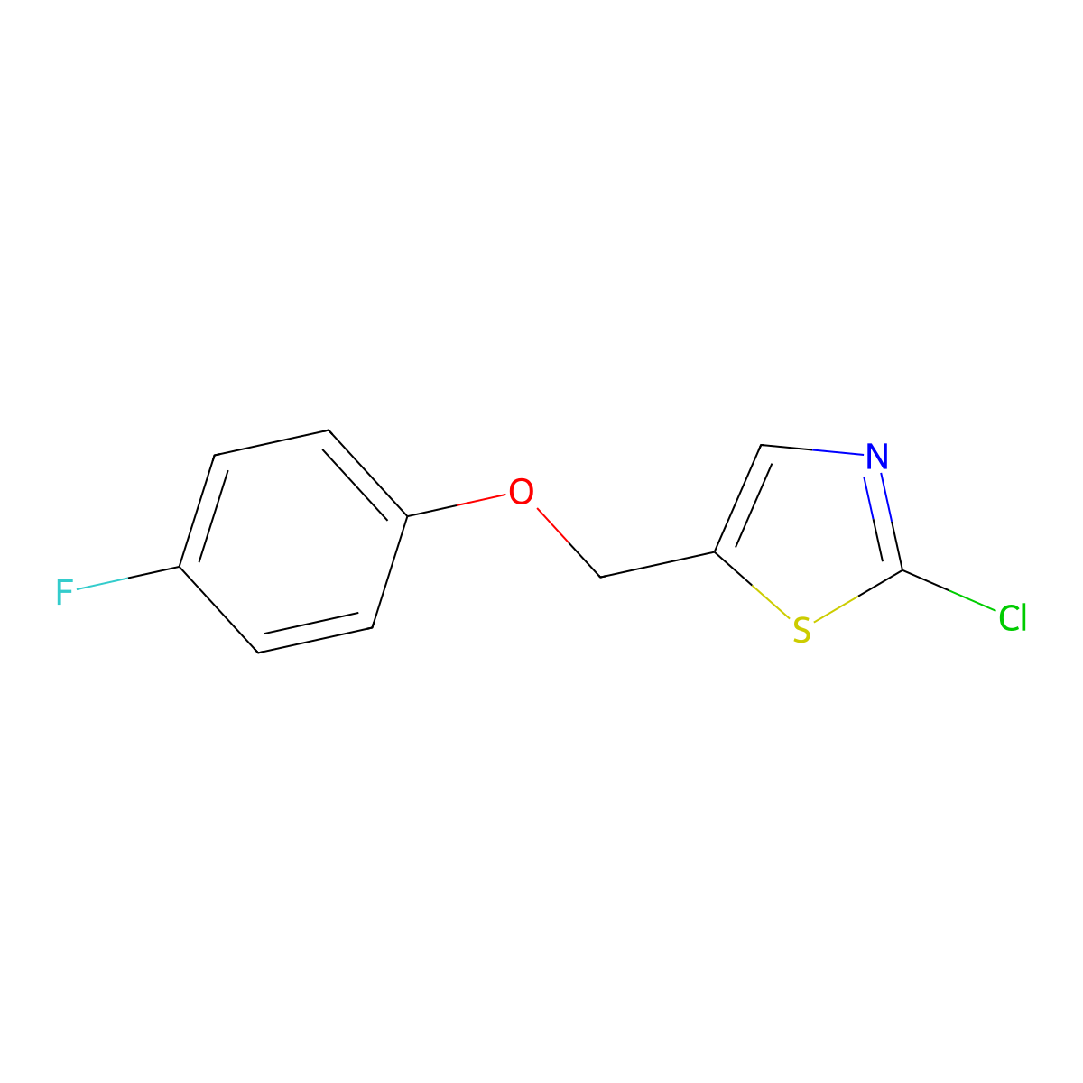 2-Chloro-5-[(4-fluorophenoxy)methyl]-1,3-thiazole molecular structure, CAS 339018-31-4