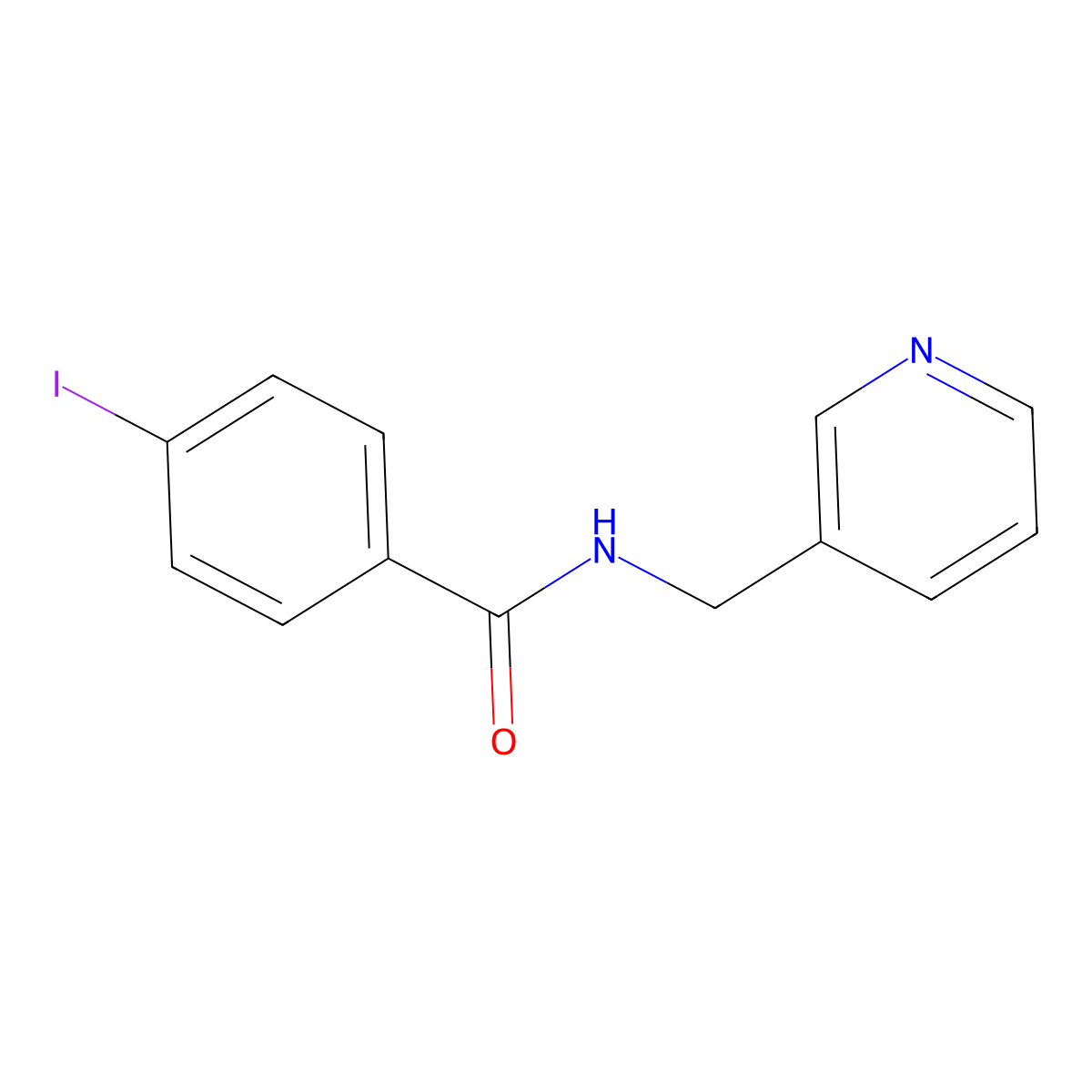 4-iodo-N-(pyridin-3-ylmethyl)benzamide molecular structure, CAS 339018-35-8