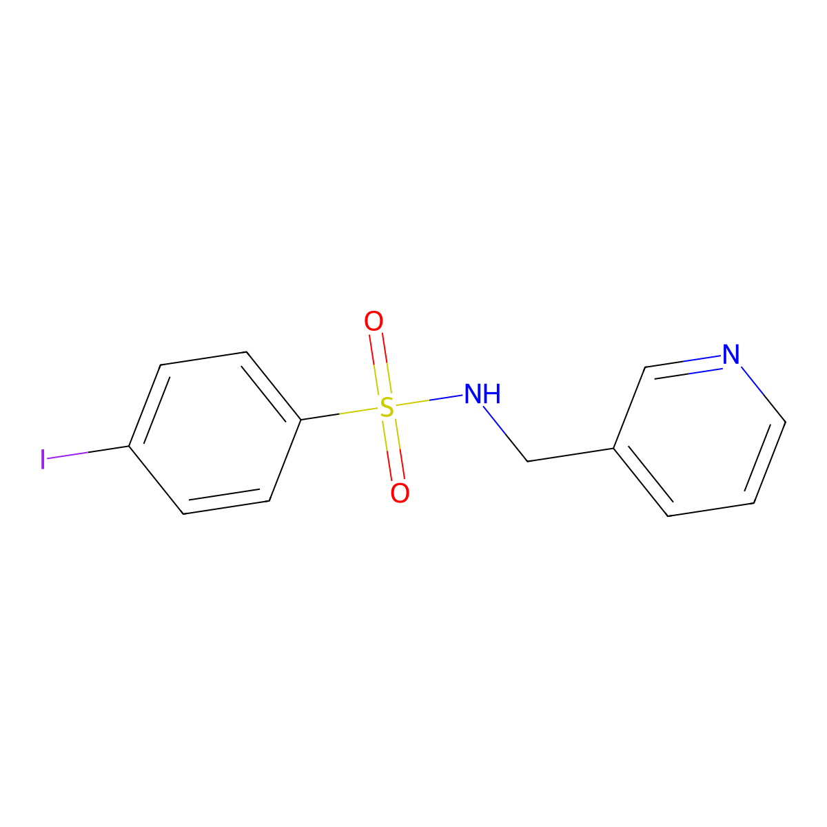 4-iodo-N-(3-pyridinylmethyl)benzenesulfonamide molecular structure, CAS 339018-40-5