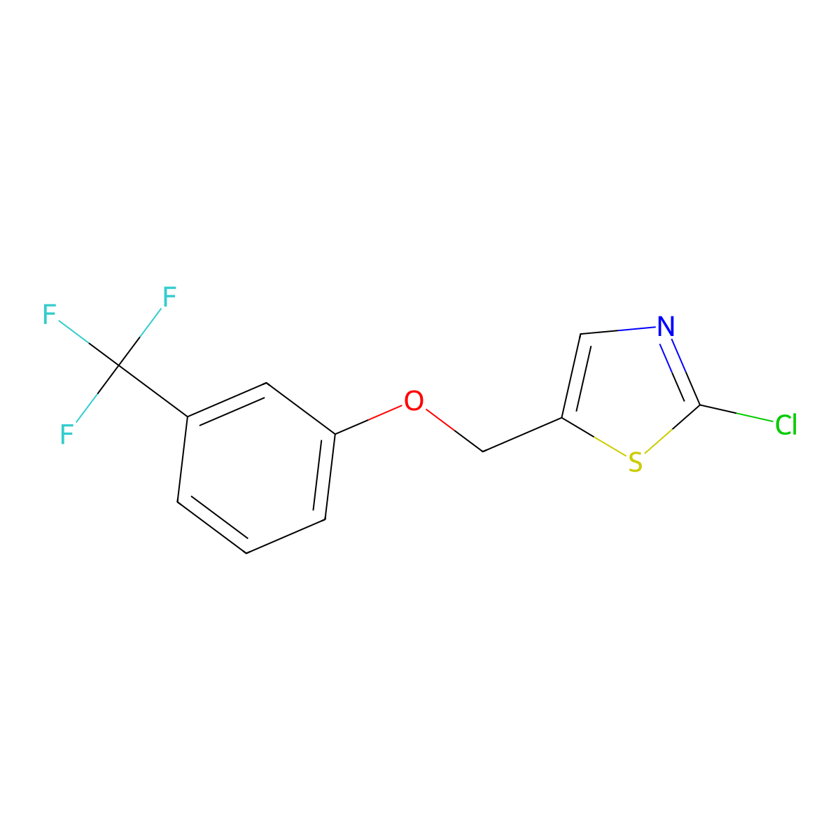 2-Chloro-5-{[3-(trifluoromethyl)phenoxy]methyl}-1,3-thiazole molecular structure, CAS 339018-43-8