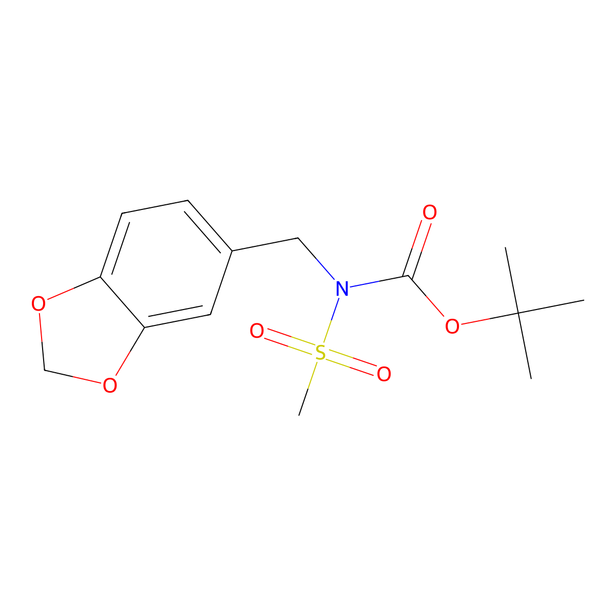 tert-butyl N-(1,3-benzodioxol-5-ylmethyl)-N-(methylsulfonyl)carbamate molecular structure, CAS 339018-44-9