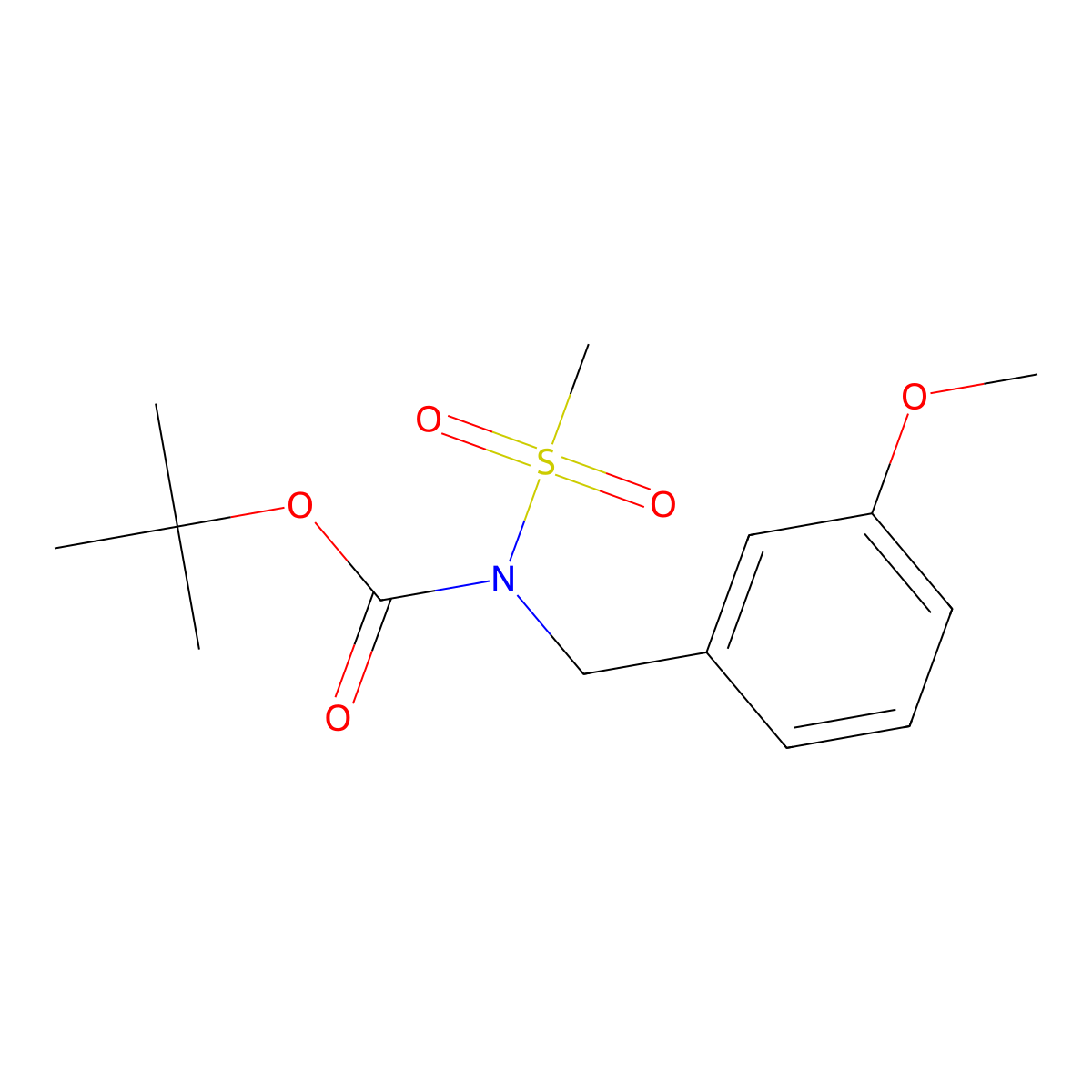 tert-butyl N-(3-methoxybenzyl)-N-(methylsulfonyl)carbamate molecular structure, CAS 339018-52-9