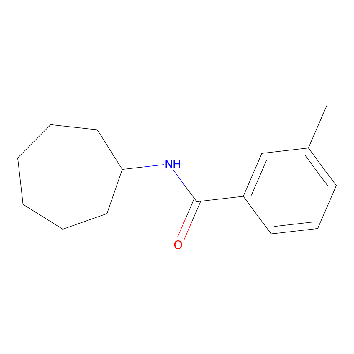 N-cycloheptyl-3-methylbenzamide molecular structure, CAS 339018-57-4