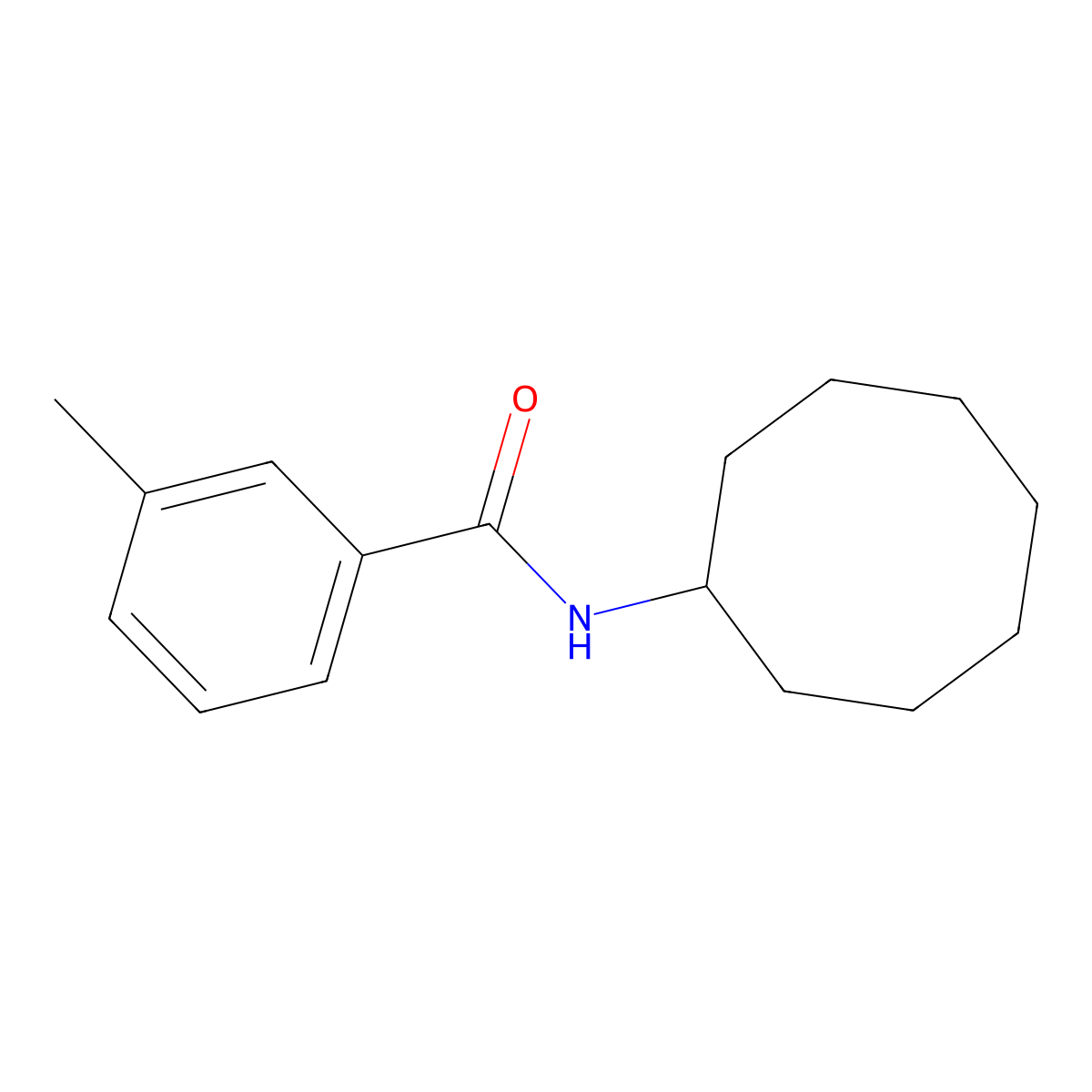 N-cyclooctyl-3-methylbenzamide molecular structure, CAS 339018-58-5