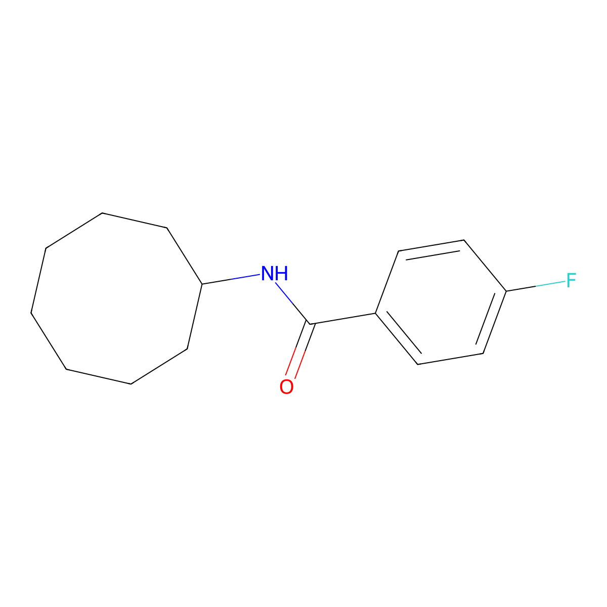 N-cyclooctyl-4-fluorobenzamide molecular structure, CAS 339018-60-9
