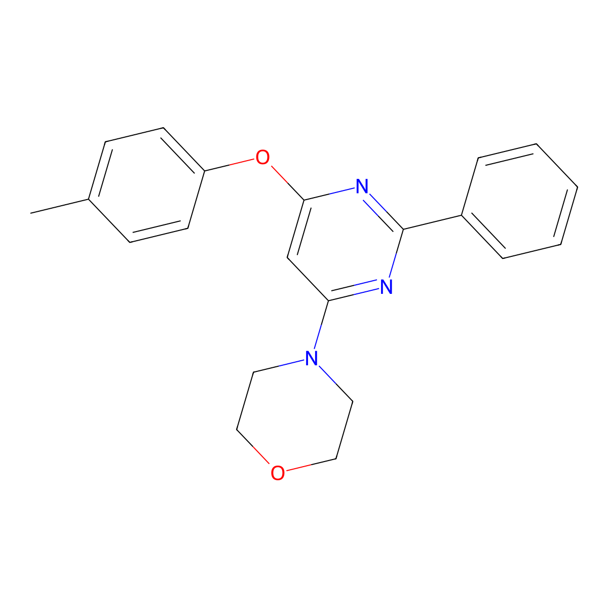4-[6-(4-Methylphenoxy)-2-phenyl-4-pyrimidinyl]morpholine molecular structure, CAS 339018-78-9