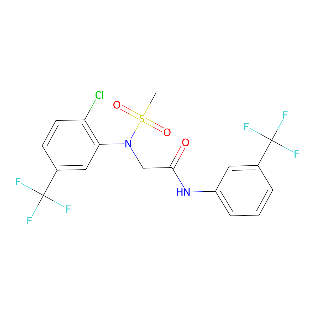 2-{N-[2-chloro-5-(trifluoromethyl)phenyl]methanesulfonamido}-N-[3-(trifluoromethyl)phenyl]acetamide molecular structure, CAS 339018-83-6