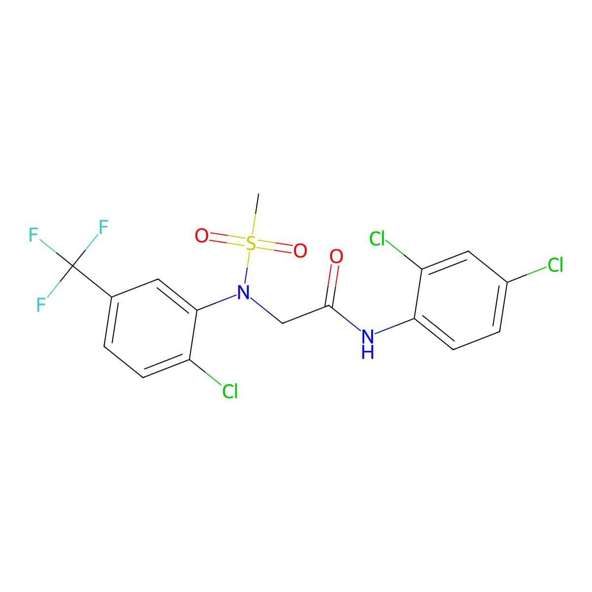 2-[2-chloro(methylsulfonyl)-5-(trifluoromethyl)anilino]-N-(2,4-dichlorophenyl)acetamide molecular structure, CAS 339018-84-7