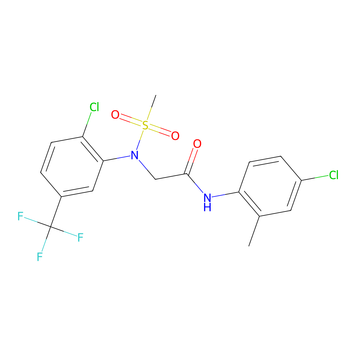 N-(4-chloro-2-methylphenyl)-2-[2-chloro(methylsulfonyl)-5-(trifluoromethyl)anilino]acetamide molecular structure, CAS 339018-85-8