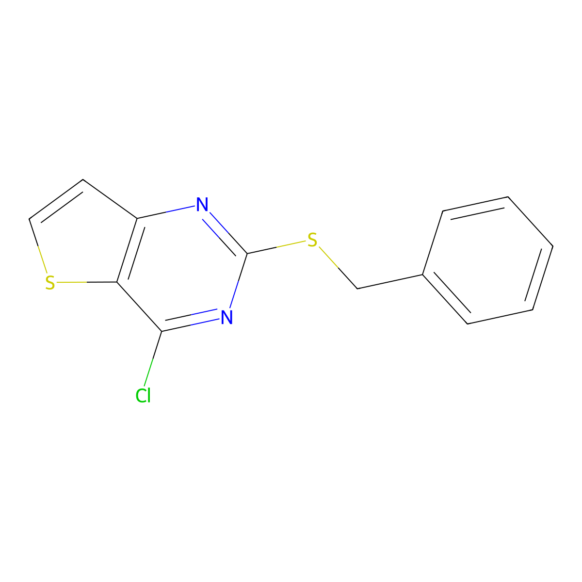2-(Benzylsulfanyl)-4-chlorothieno[3,2-d]pyrimidine molecular structure, CAS 339018-93-8
