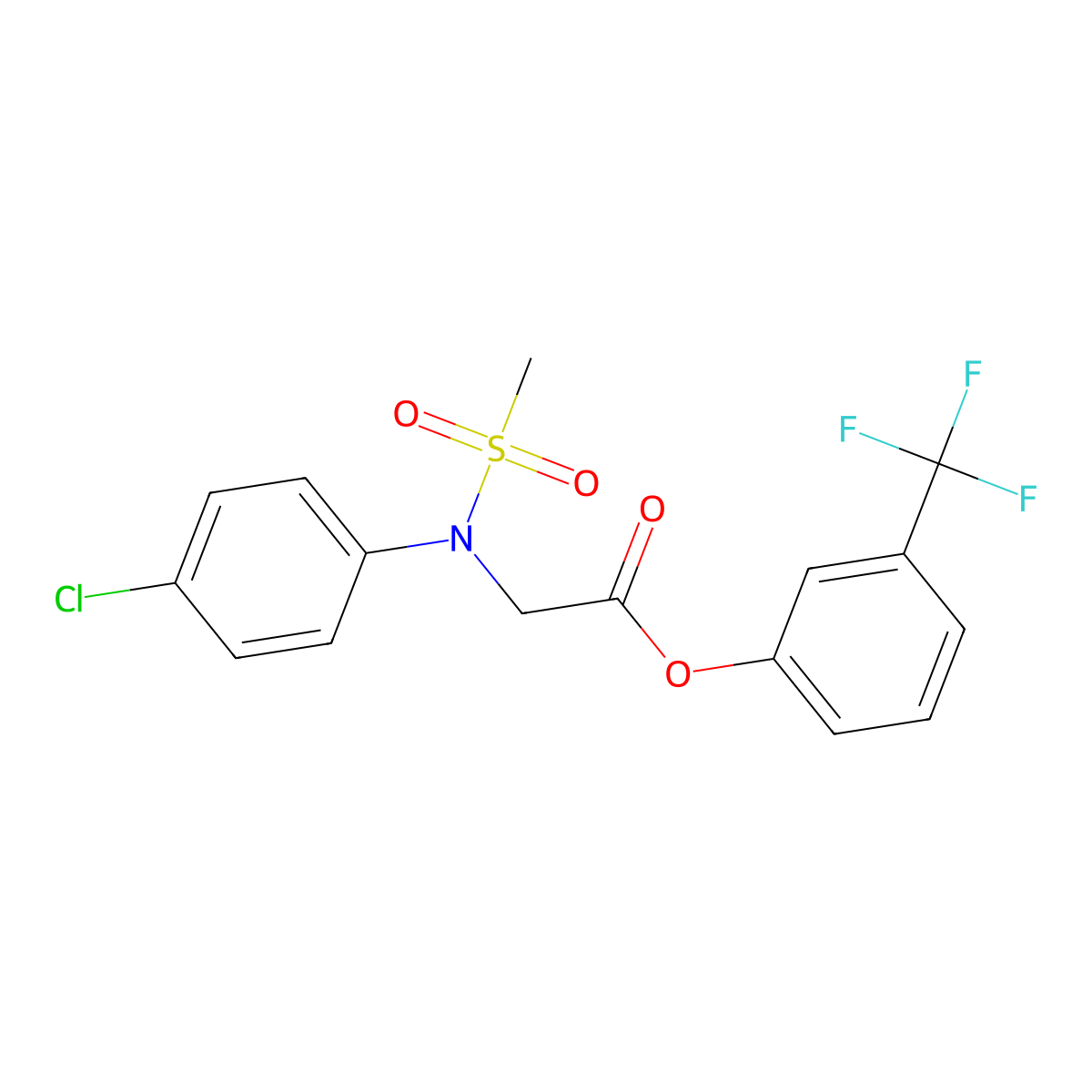 3-(Trifluoromethyl)phenyl 2-[4-chloro(methylsulfonyl)anilino]acetate molecular structure, CAS 339019-08-8