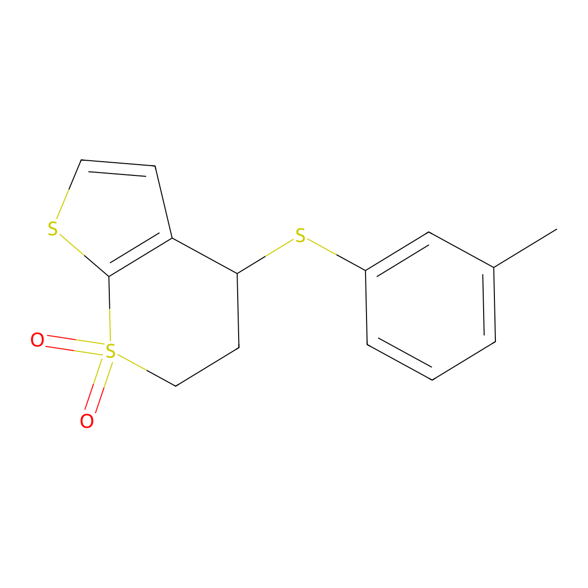 4-[(3-methylphenyl)sulfanyl]-3,4-dihydro-1lambda~6~-thieno[2,3-b]thiopyran-1,1(2H)-dione molecular structure, CAS 339019-22-6