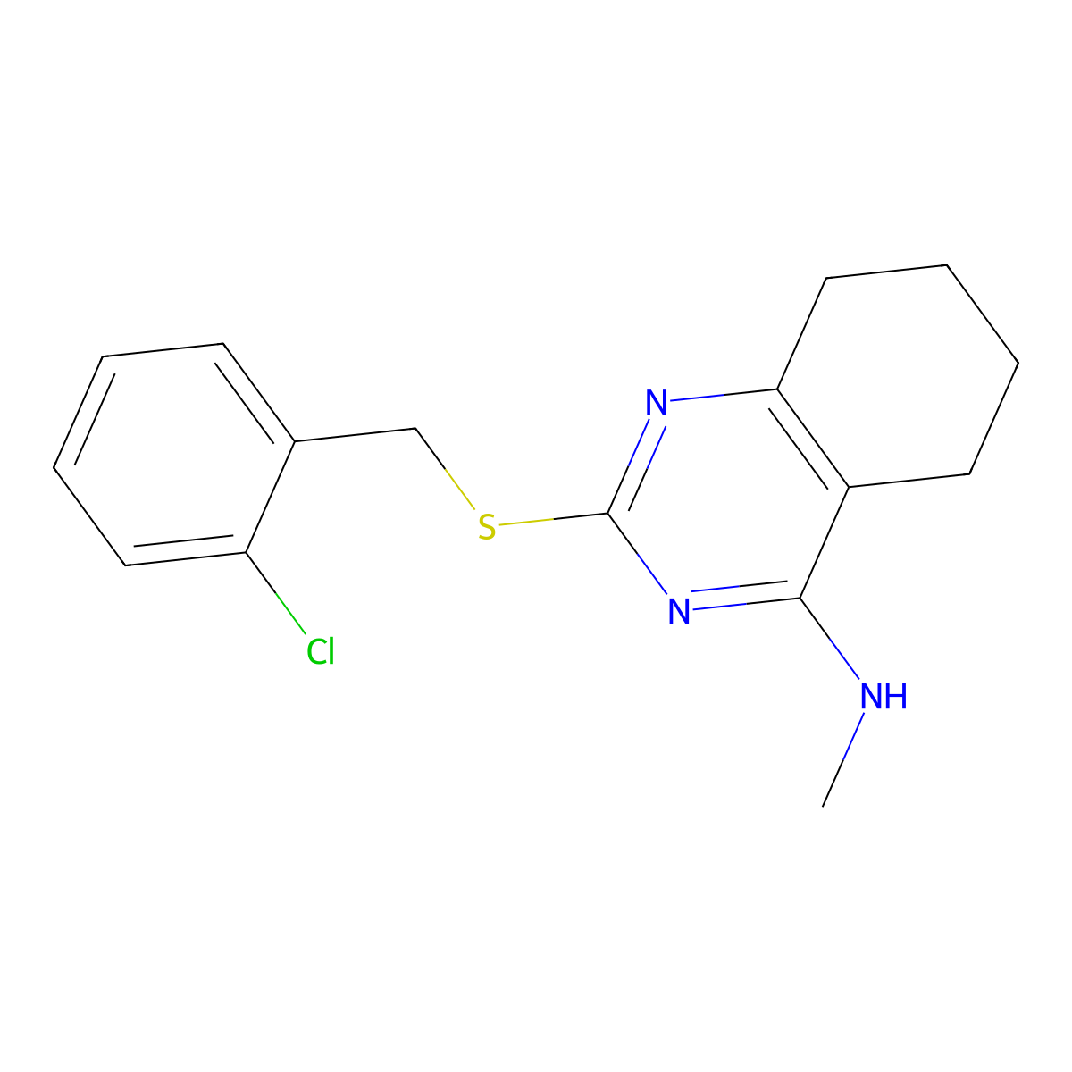 N-{2-[(2-chlorobenzyl)sulfanyl]-5,6,7,8-tetrahydro-4-quinazolinyl}-N-methylamine molecular structure, CAS 339019-32-8