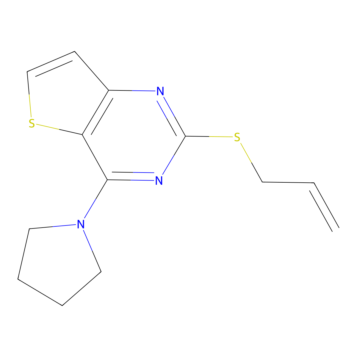 2-(Allylsulfanyl)-4-(1-pyrrolidinyl)thieno[3,2-d]pyrimidine molecular structure, CAS 339019-35-1
