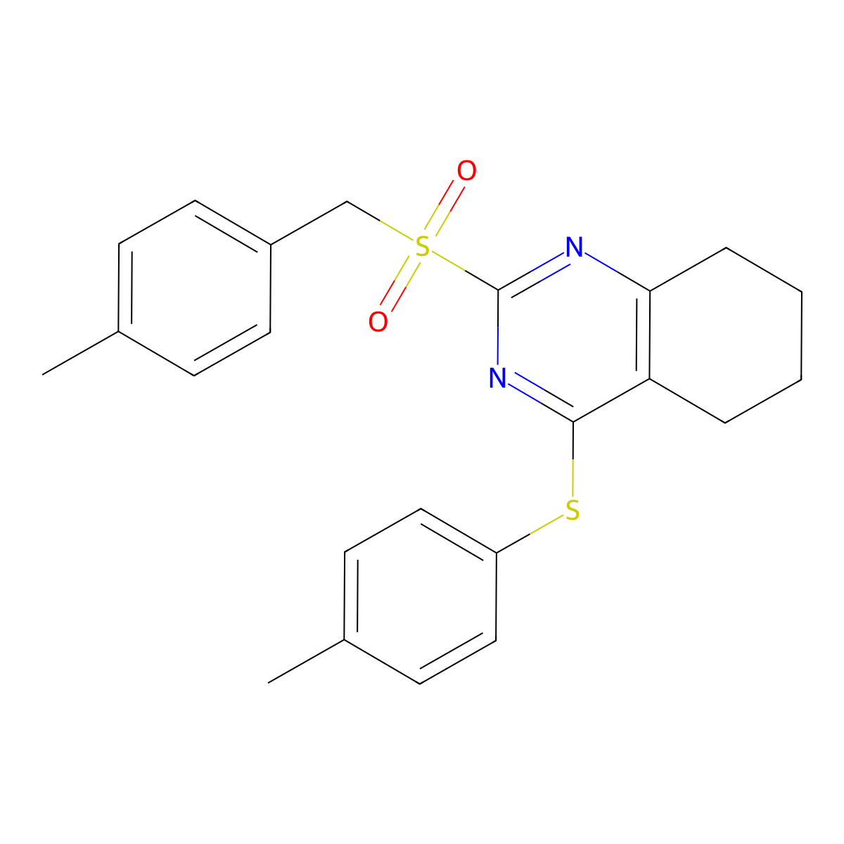 4-Methylbenzyl 4-[(4-methylphenyl)sulfanyl]-5,6,7,8-tetrahydro-2-quinazolinyl sulfone molecular structure, CAS 339019-42-0