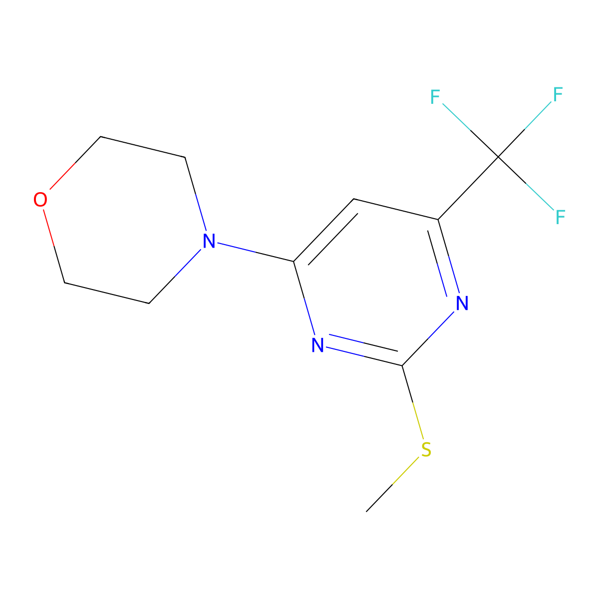 4-[2-(Methylsulfanyl)-6-(trifluoromethyl)-4-pyrimidinyl]morpholine molecular structure, CAS 339019-56-6