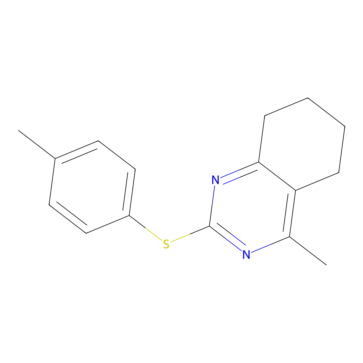 4-Methyl-2-[(4-methylphenyl)sulfanyl]-5,6,7,8-tetrahydroquinazoline molecular structure, CAS 339019-61-3