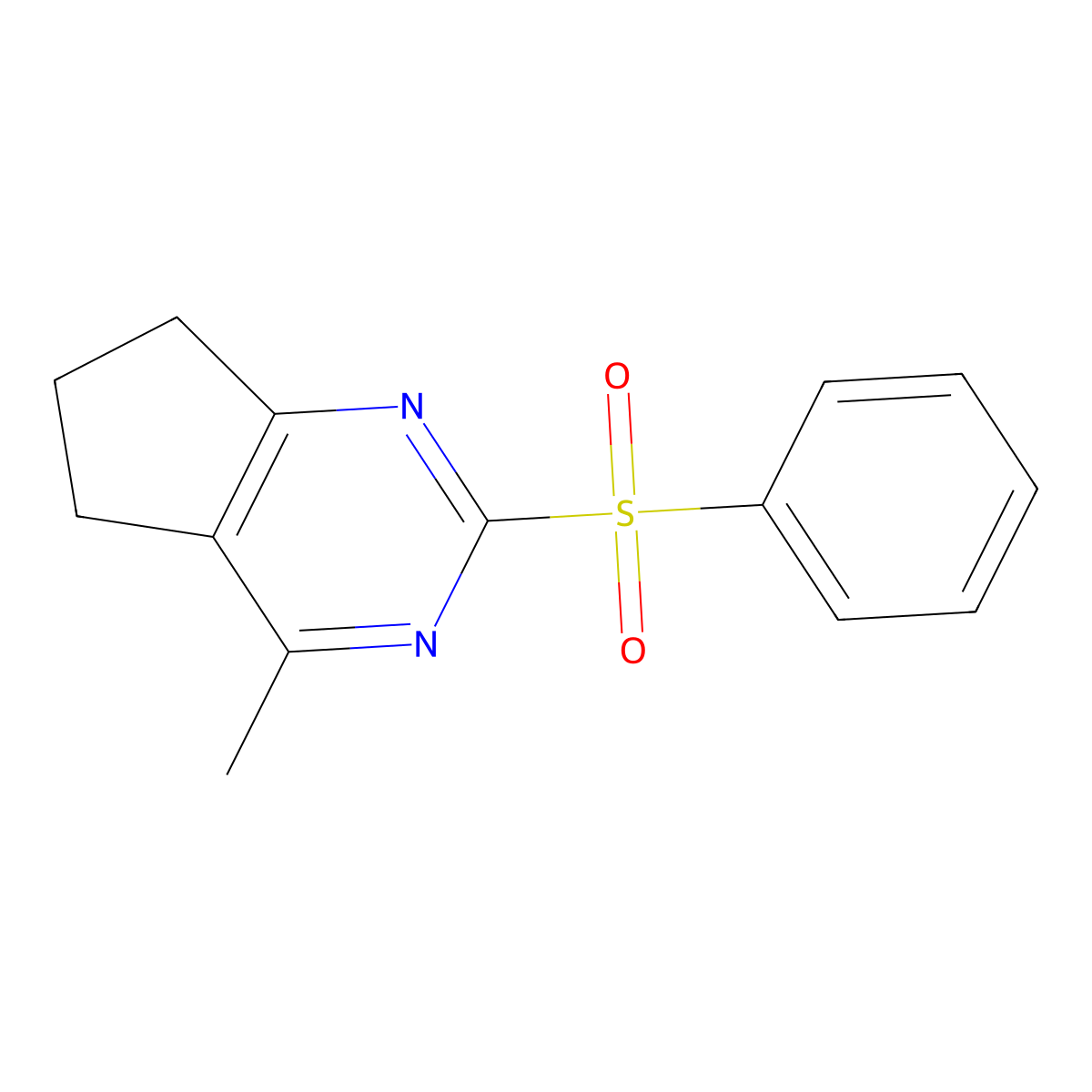 4-methyl-2-(phenylsulfonyl)-6,7-dihydro-5H-cyclopenta[d]pyrimidine molecular structure, CAS 339019-62-4