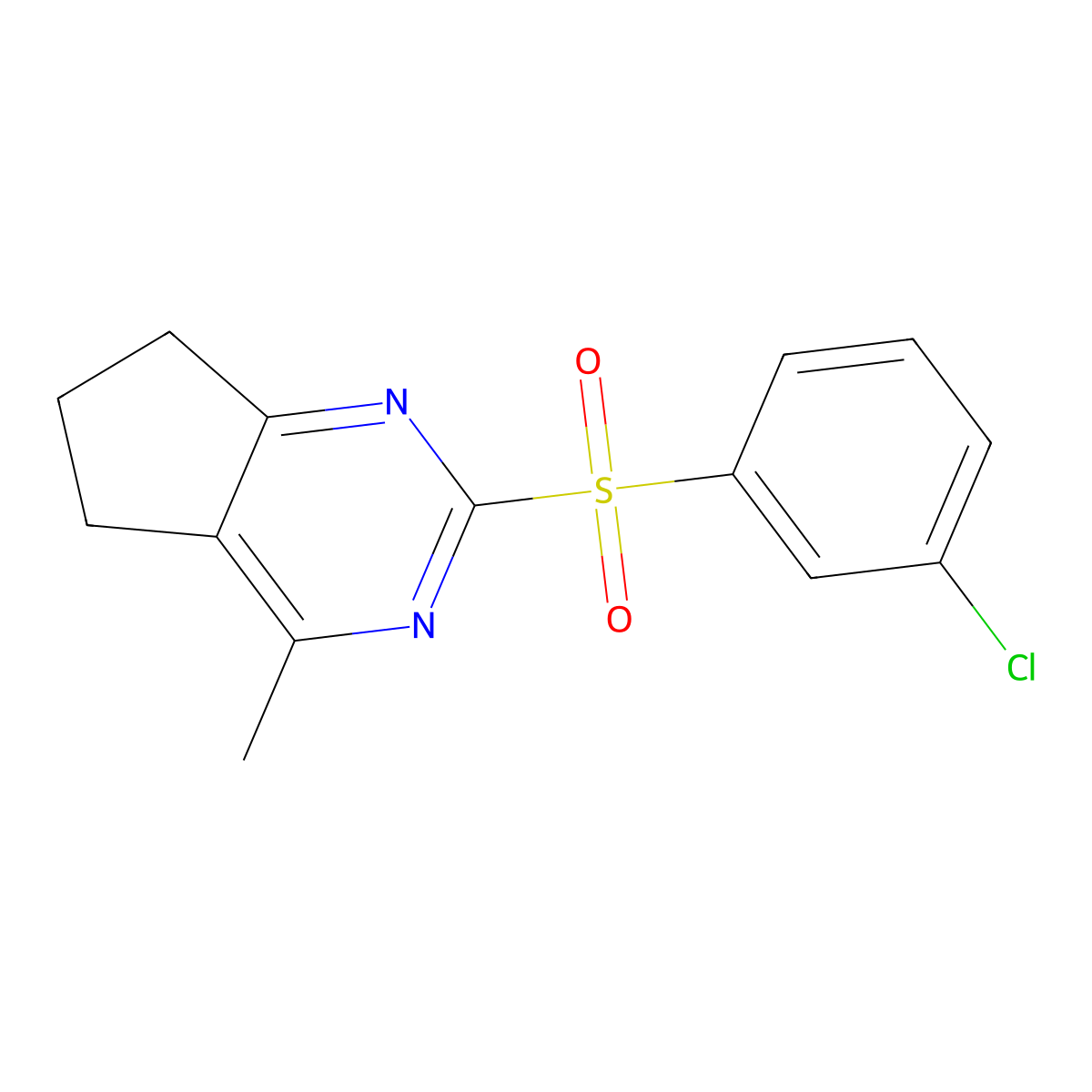 3-chlorophenyl 4-methyl-6,7-dihydro-5H-cyclopenta[d]pyrimidin-2-yl sulfone molecular structure, CAS 339019-66-8