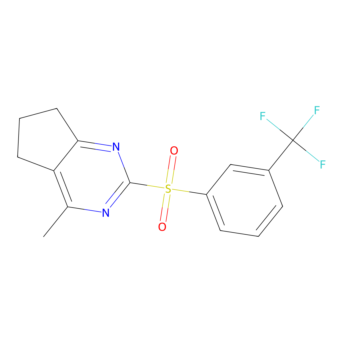 4-methyl-2-{[3-(trifluoromethyl)phenyl]sulfonyl}-6,7-dihydro-5H-cyclopenta[d]pyrimidine molecular structure, CAS 339019-67-9
