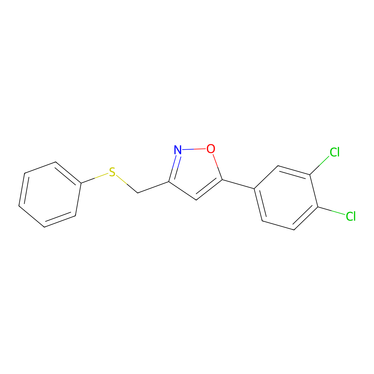 5-(3,4-Dichlorophenyl)-3-[(phenylsulfanyl)methyl]isoxazole molecular structure, CAS 339019-68-0